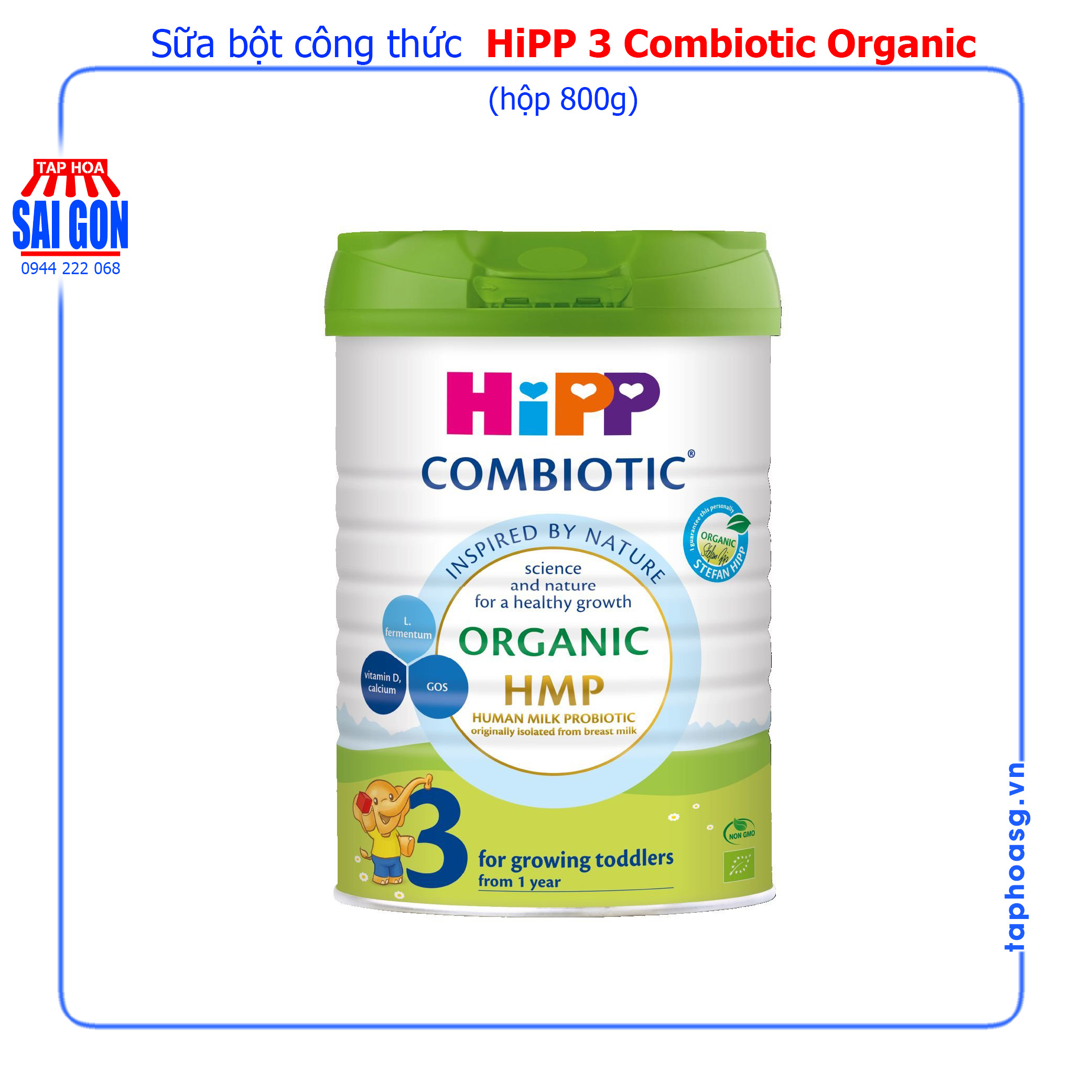 Sữa bột công thức HiPP 3 Organic Combiotic hộp 800g