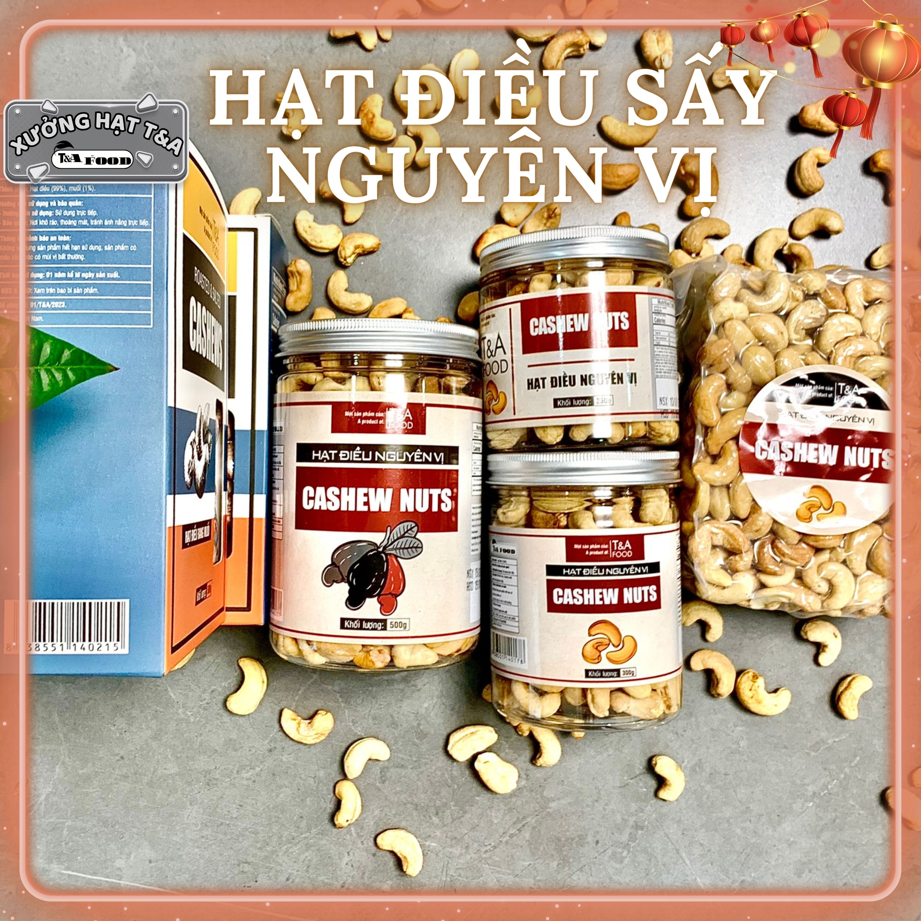 Hạt điều sấy nguyên vị 500gr lụa hạt loại 1 hạt điều thích hợp chế dộ ăn thô - chợ hạt t&a