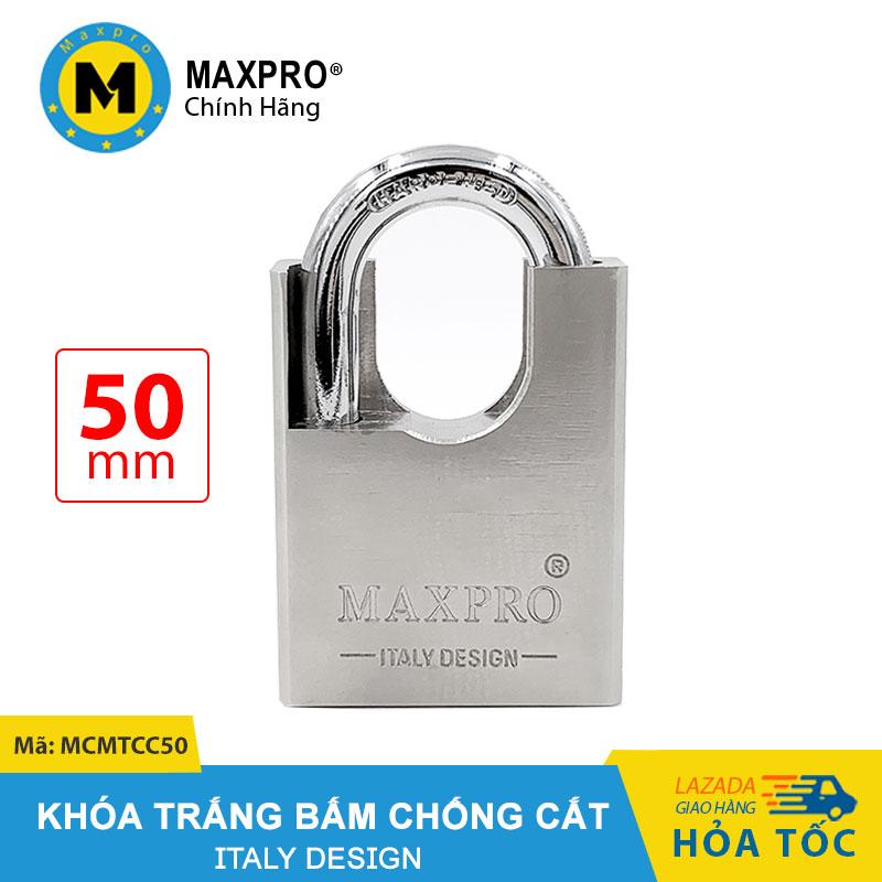 Ổ khóa chống cắt ổ khóa cửa bấm chìa muỗng maxpro trắng 50mm - mcmtcc50