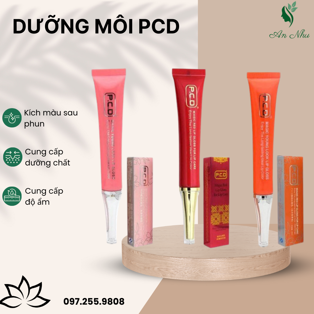 Son dưỡng môi PCD,Kích màu sau phun môi.