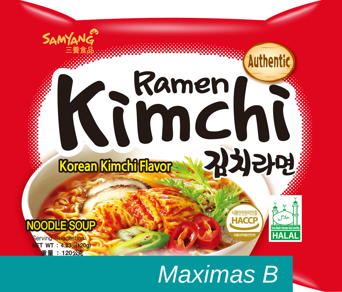 Mì Samyang Kim Chi Ramen, Mỳ nước độ cay vừa phải Shop Maximas B