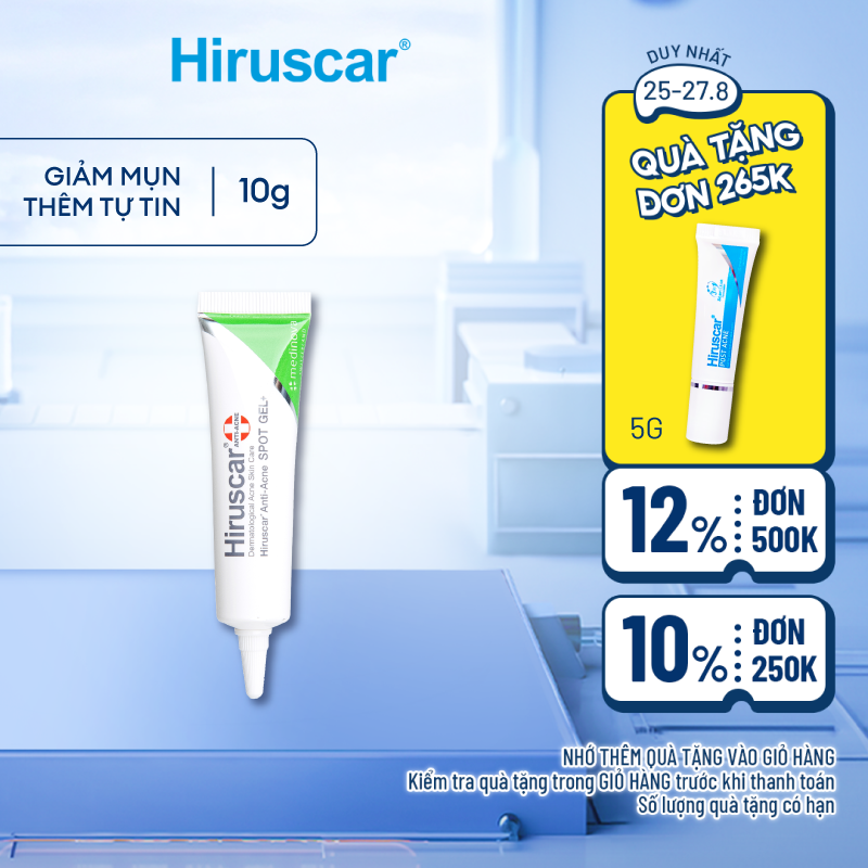 Gel xử lý mụn Hiruscar Anti-Acne Spot Gel+ 10g