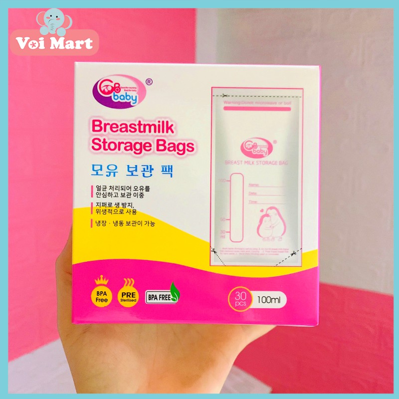 💦DEAL SOCK💦 TÚI TRỮ SỮA GB BABY 100ML HÀN QUỐC HỘP 30 TÚI