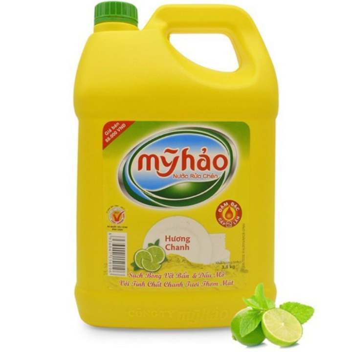 Nước rửa chén mỹ hảo hương chanh 1,6kg date mới