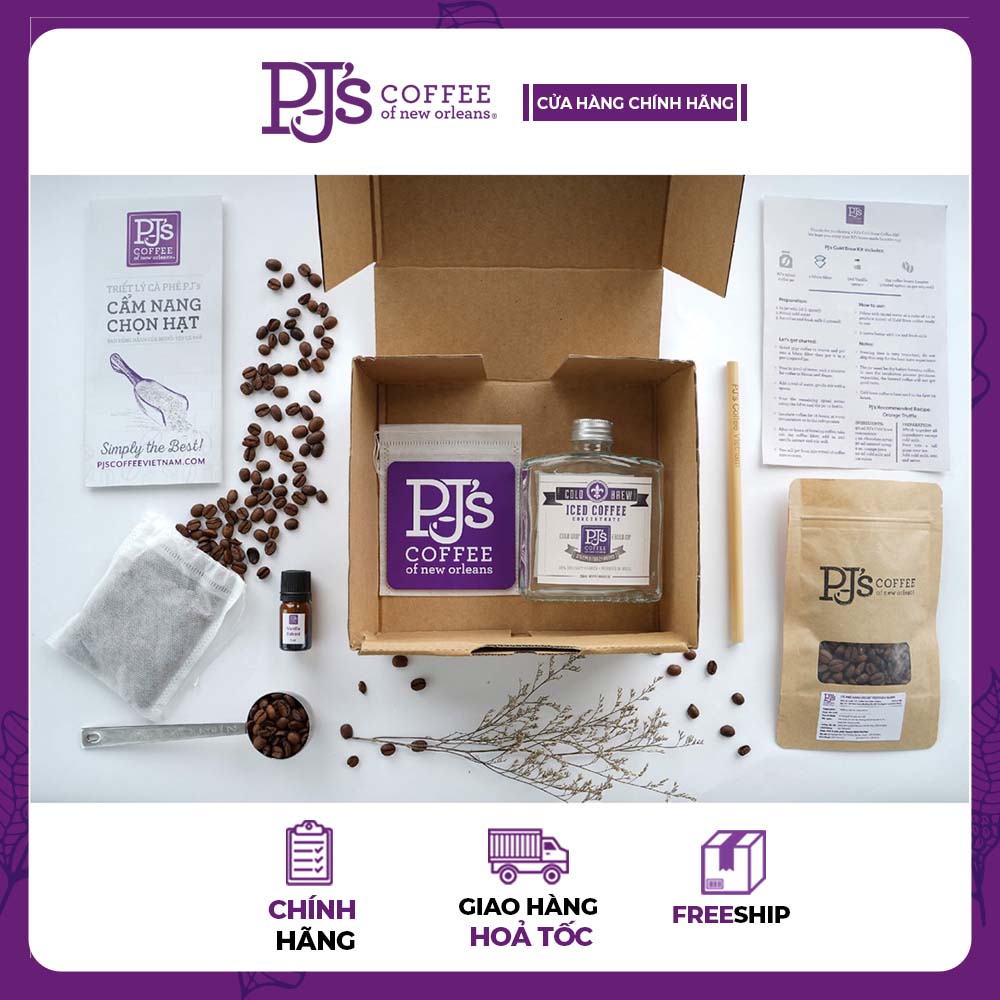 Combo Cold Brew Kit PJ's Coffee Tự Pha Tại Nhà Từ Cà Phê Arabica