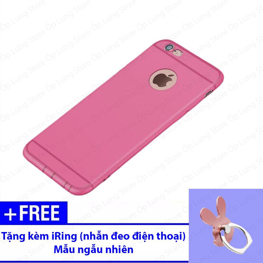 [HCM]Ốp lưng silicone dẻo màu hồng nữ tính cho Apple iPhone TẶNG một nhẫn đeo điện thoại