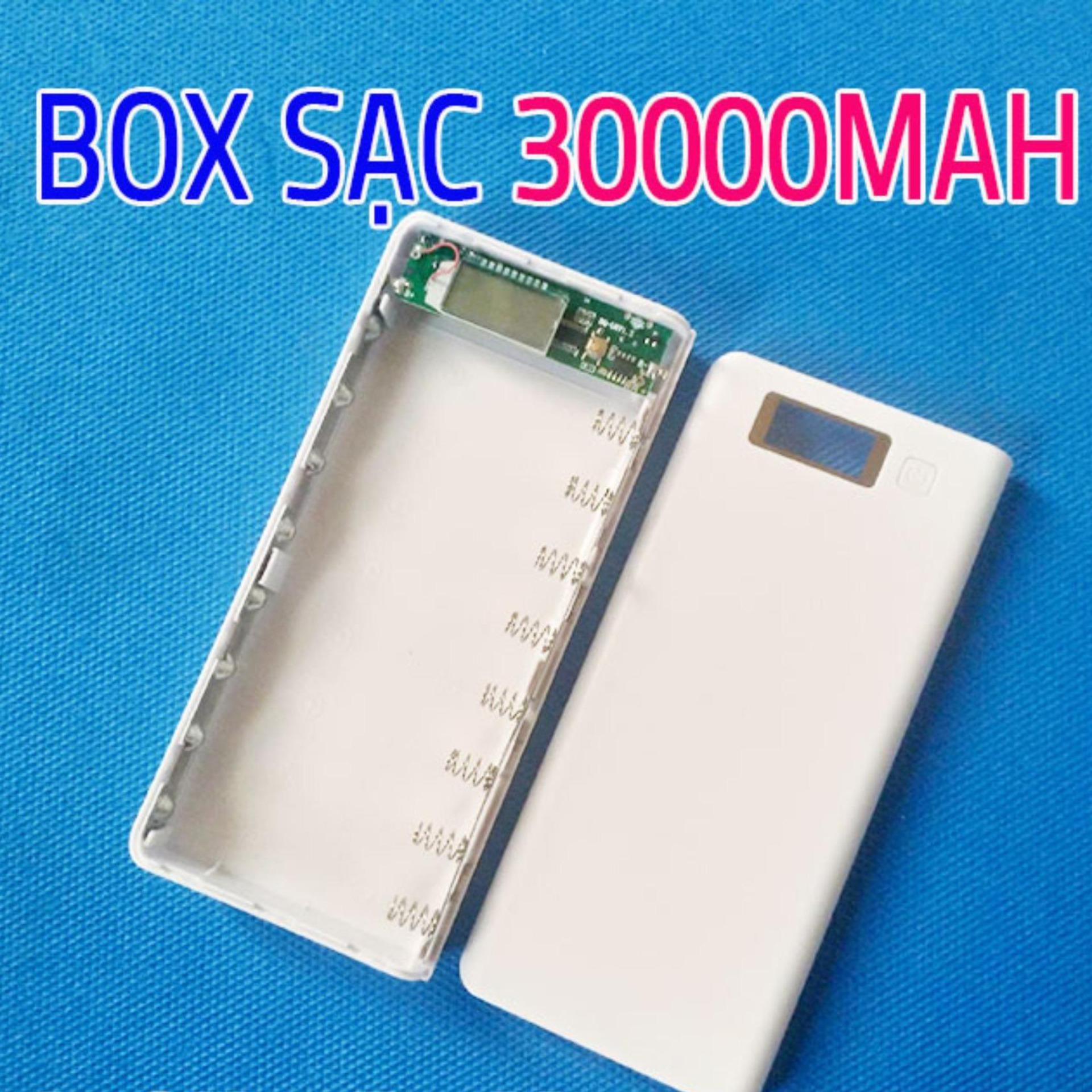 Box sạc dự phòng lcd 8cell 30000mah trắng