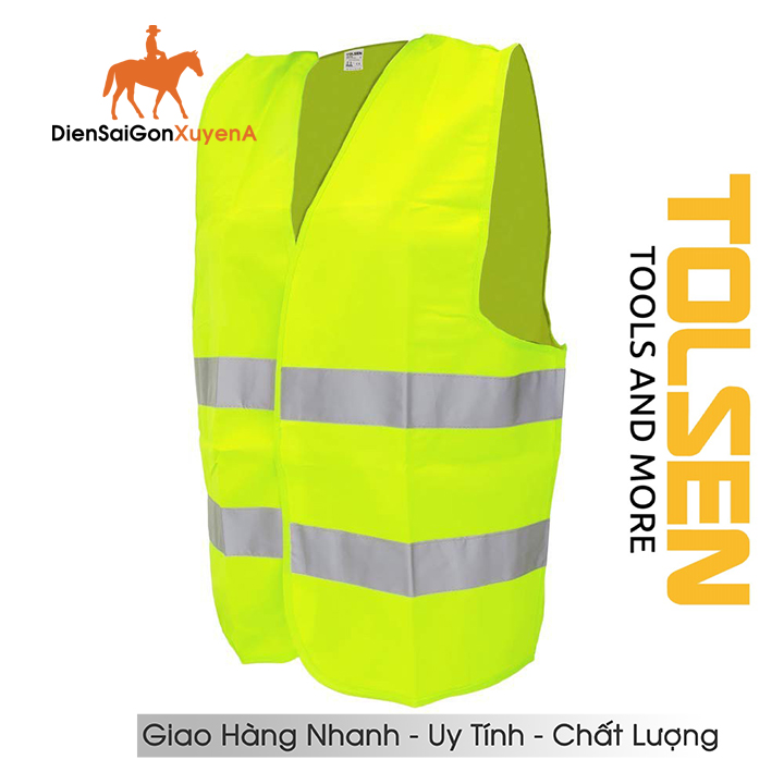 Áo ghile - áo bảo hộ lao động phản quang không tay xxl tolsen 45094
