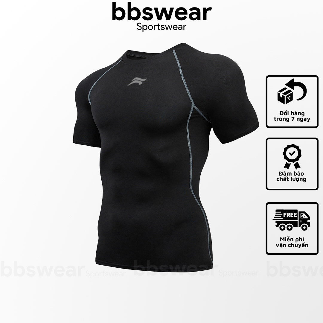 Áo thể thao nam tay ngắn BBS WEAR thoáng khí Combat ôm body chơi thể thao, tập GYM, bóng rổ