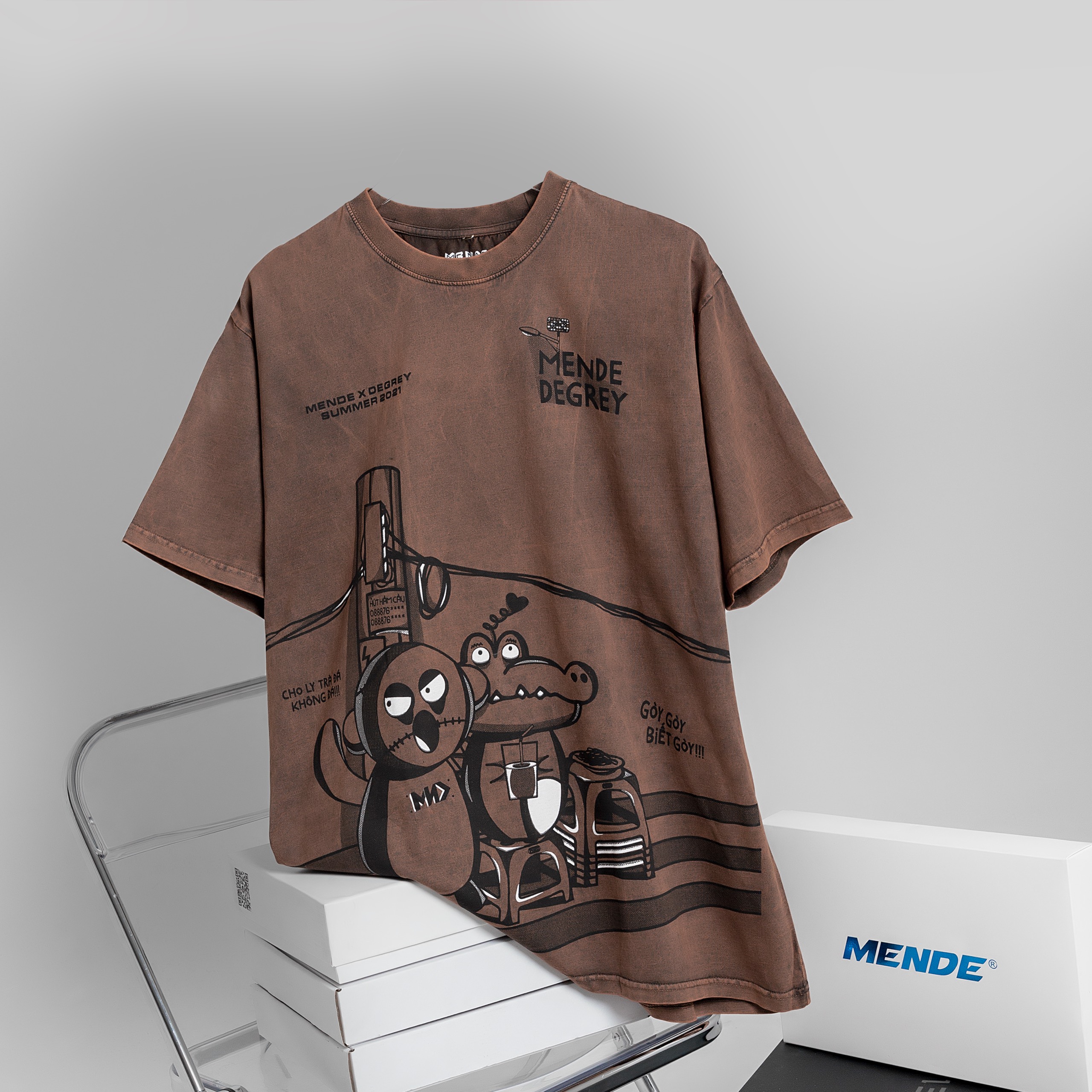 Mende - trà đá tee - áo thun wash unisex mende x degrey