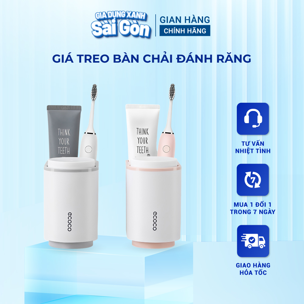 Giá Treo Bàn Chải Đánh Răng, Cốc Đựng Bàn Chải ECOCO Dính Tường , cốc đựng bàn chải đánh răng, giá đựng bàn chải đánh răng,kệ treo tường, giá treo tường, dụng cụ treo tường