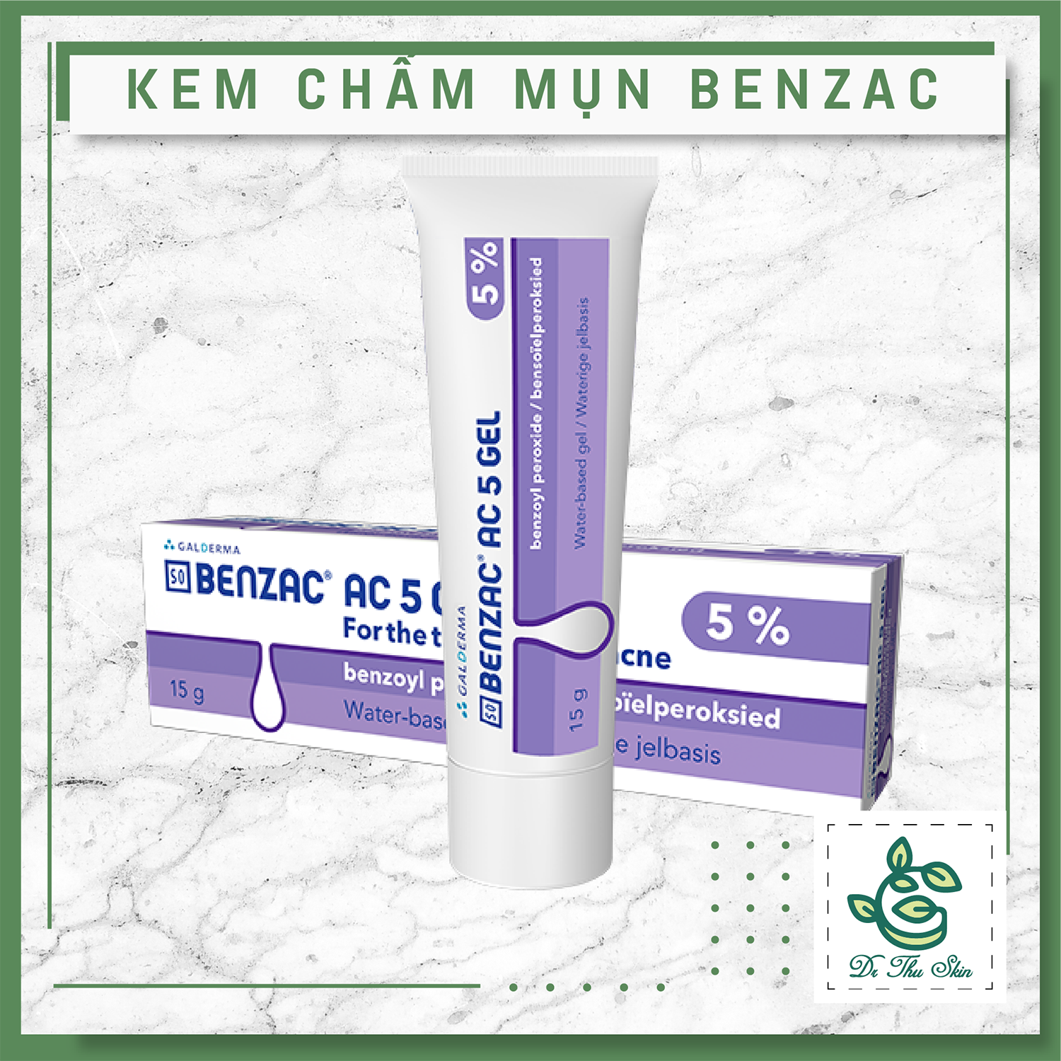 Benzac AC 5% - Kem Chấm Mụn Gel 15g Giúp Giảm Mụn Dành Cho Mọi Loại Da