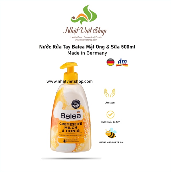 Nước rửa tay balea mật ong & sữa 500ml - đức