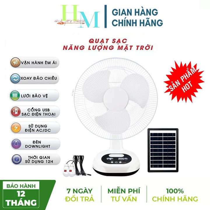 Quạt năng lượng mặt trời ,quạt tích điện, quạt tích điện năng lượng mặt trời để bàn- quạt tích điện lên đến 12 tiếng- quạt năng lượng- bảo hành 12 tháng
