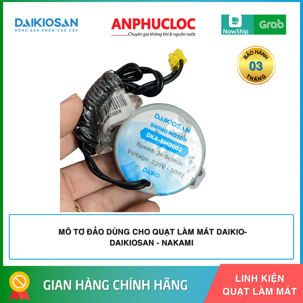 ĐỘNG CƠ ĐẢO DỌC QUẠT LÀM MÁT - QUẠT ĐIỀU HÒA DAIKIO - DAIKIOSAN- NAKAMI CHÍNH HÃNG