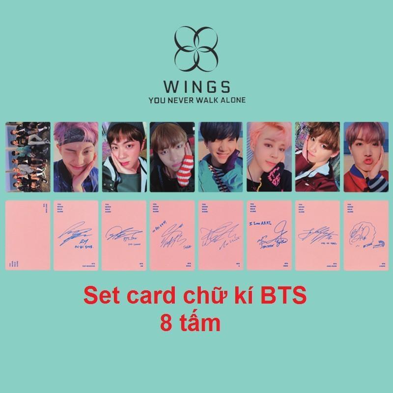 Set card có chữ kí bts - hồng