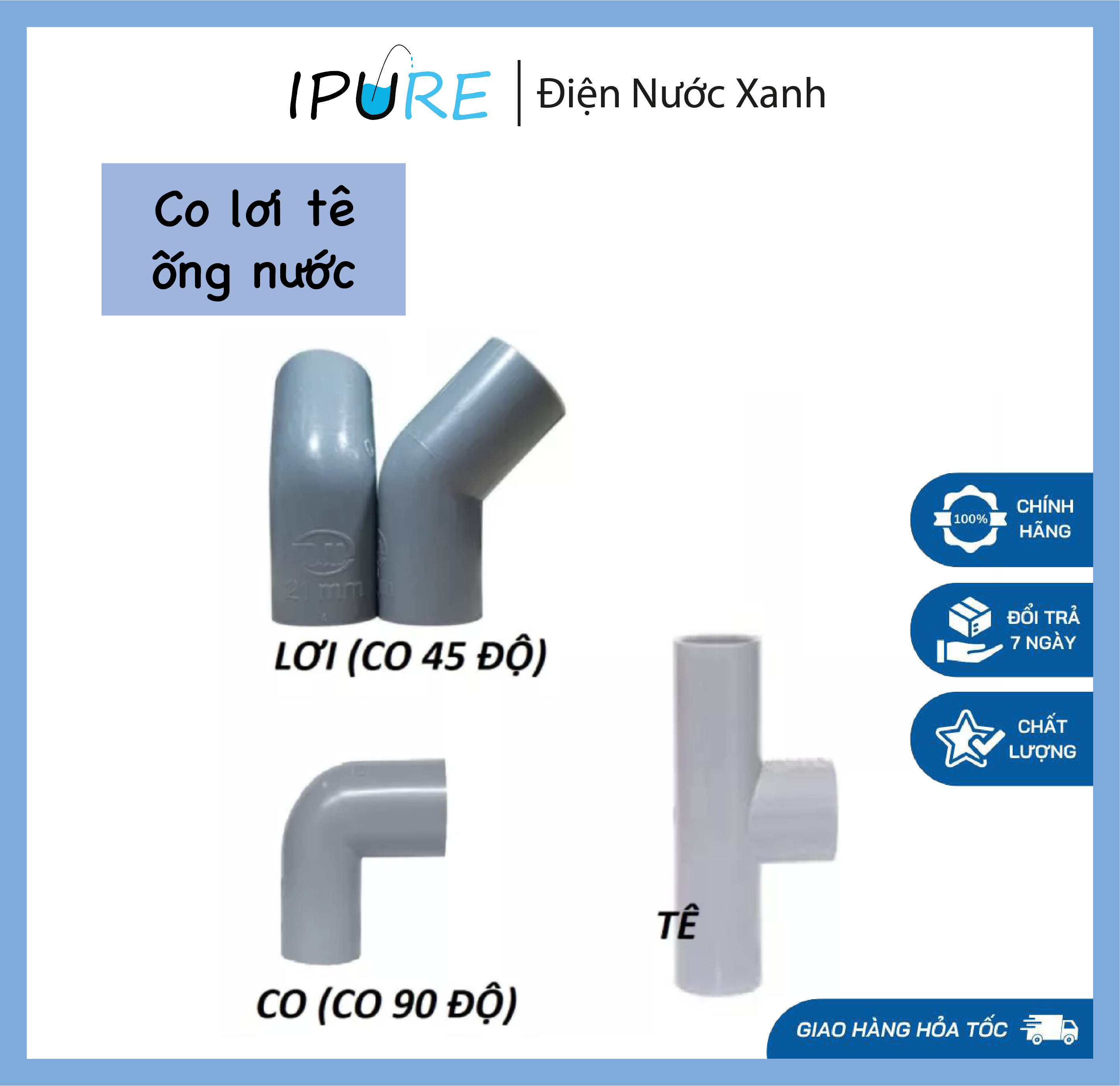 Combo 2 cái co lơ tê phụ kiện ống nước bình minh các loại phi 21, 27, 34 - dnx ipure