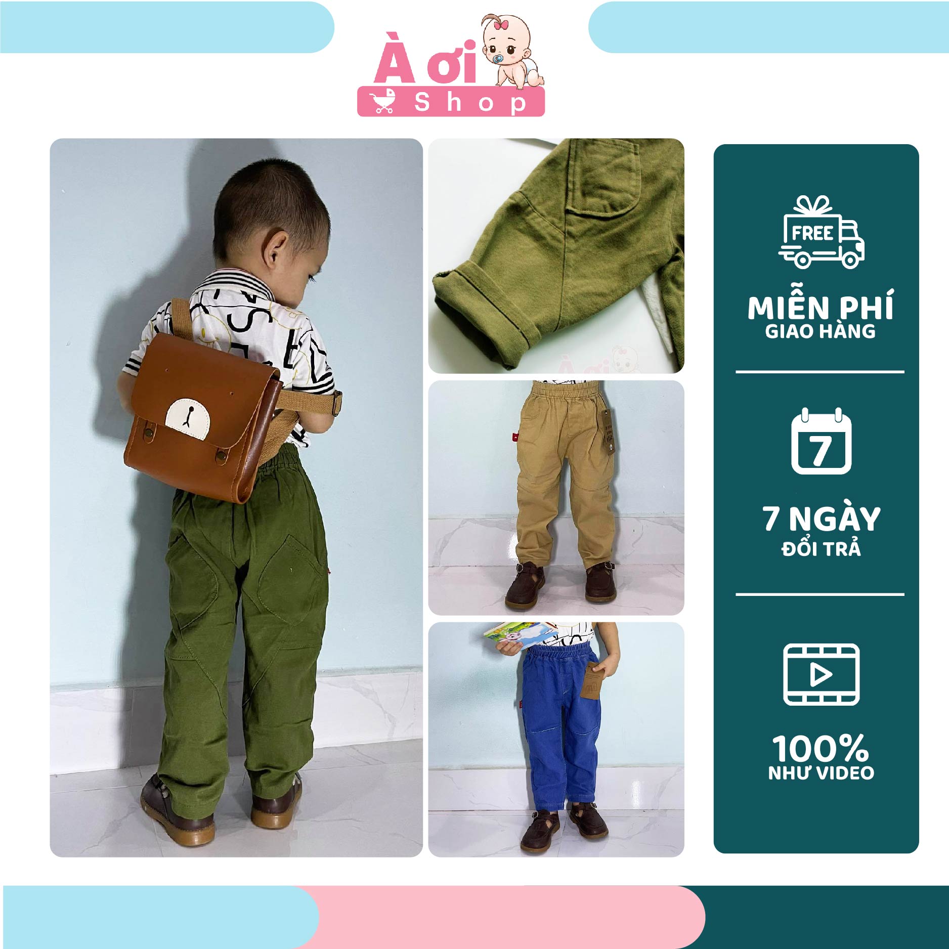 [FREESHIP] Quần kaki bé trai À Ơi Shop phong cách Hàn Quốc đẹp - shop quần áo thời trang trẻ em mẹ & bé
