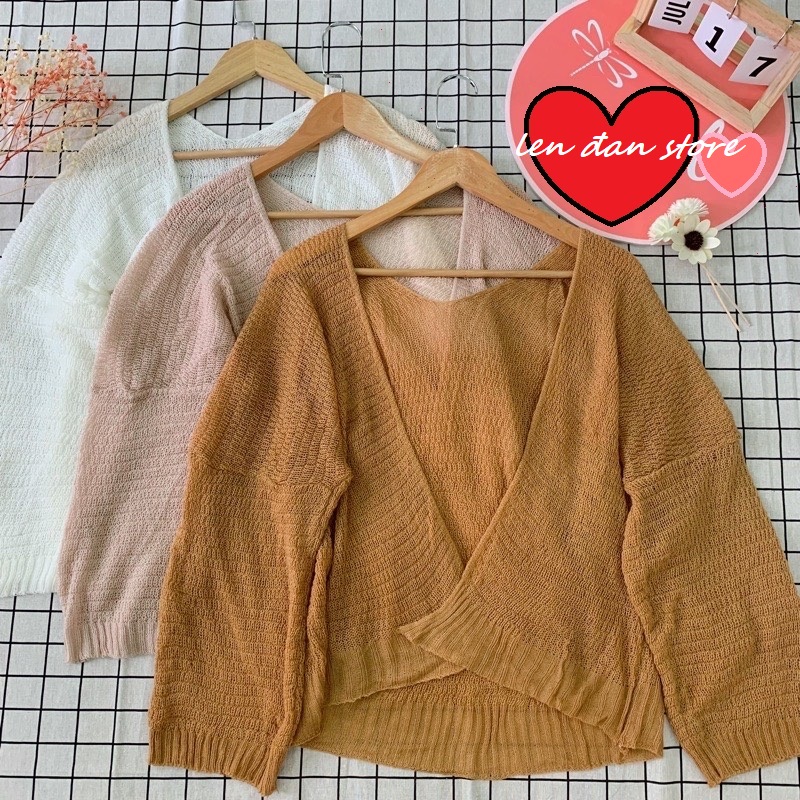 Áo khoác cardigan len mỏng cho nữ phong cách ulzzang phù hợp đi đà lạt, dạo biển