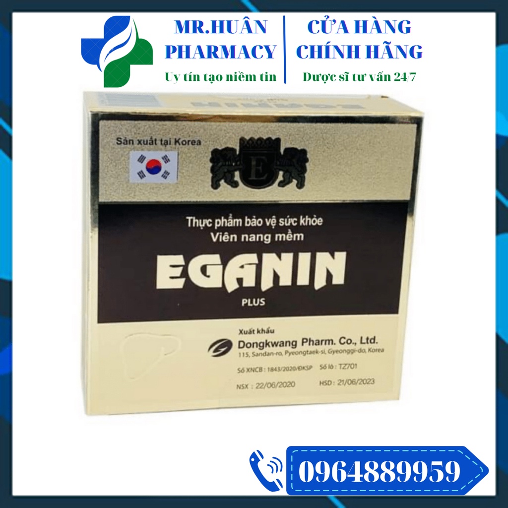 Viên Uống Bổ Gan Eganin Plus - Hỗ trợ giải độc và bảo vệ gan, Giúp tăng cường chức năng gan