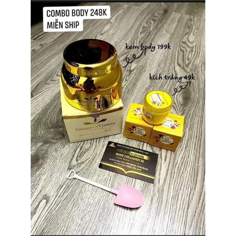 Kem Whitening Body Collagen X3 Luxury Mix Saffron 250g ( 1 hũ kem body )