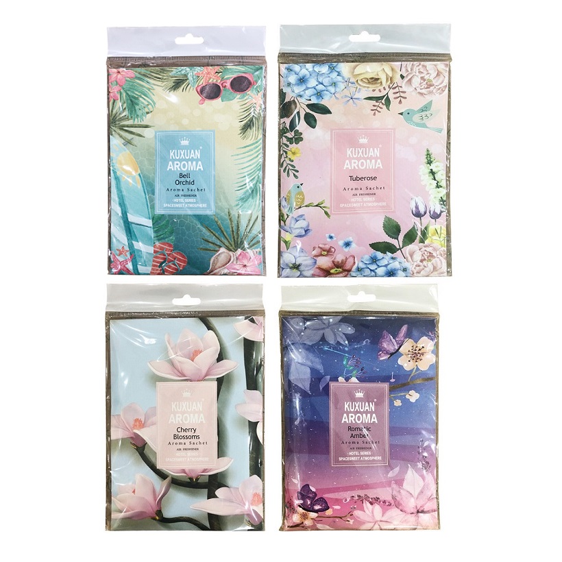 [Hoàn Tiền 10%] Combo 4 túi thơm phòng KUXUAN AROMA 10g - Khử mùi tủ quần áo đuổi côn trùng BH813