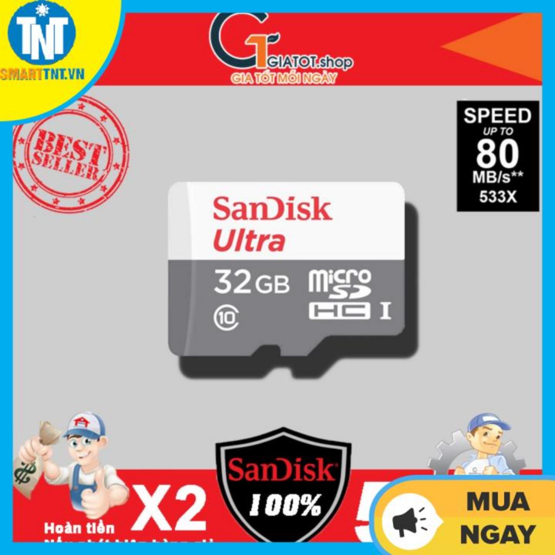 Thẻ nhớ 32gb sandisk ultra class 10 80mb/s cho camera wifi