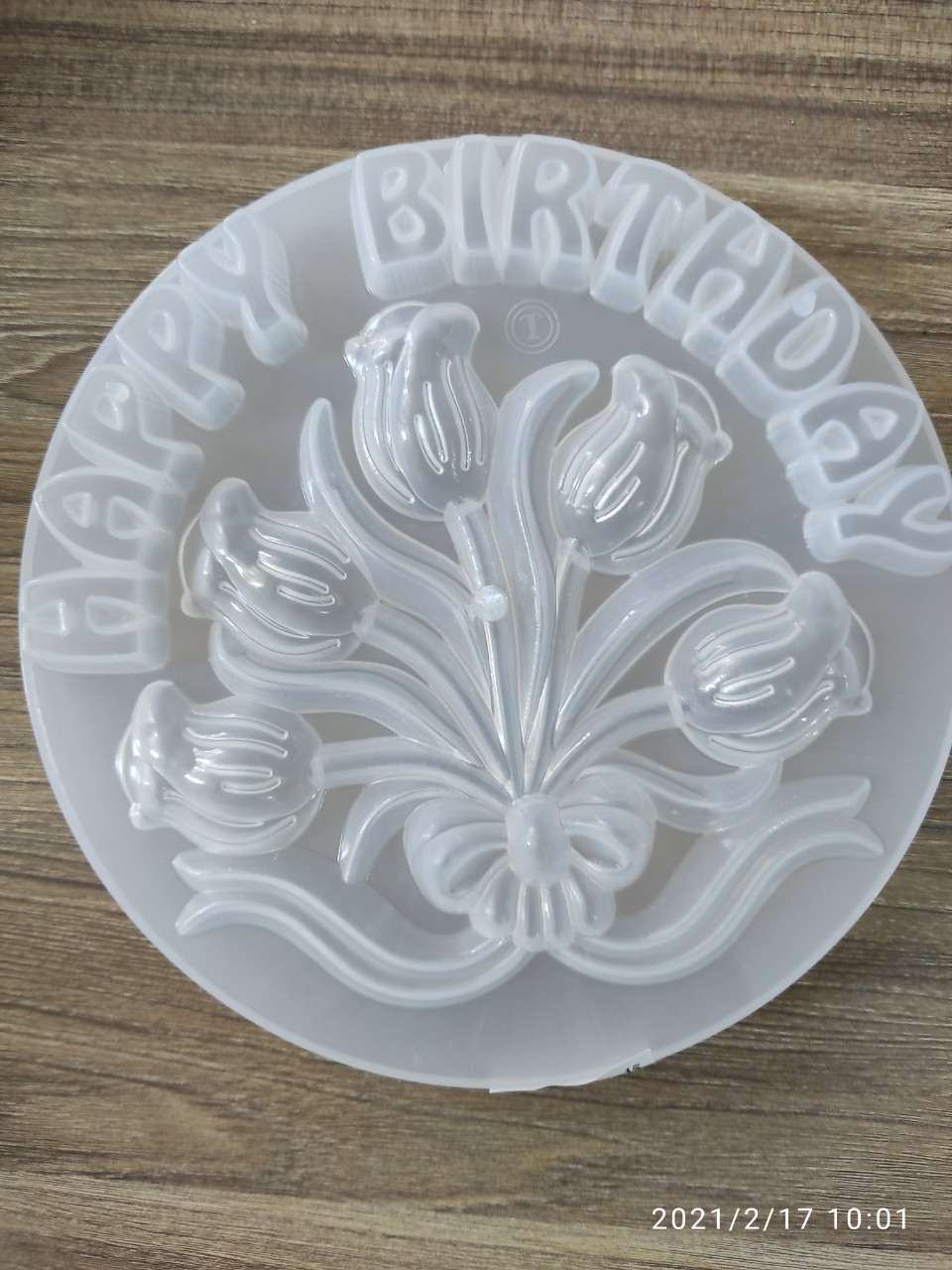 KHUÔN RAU CÂU NHỰA VĨNH TƯỜNG HÌNH HAPPY BIRTHDAY - HOA TULIP