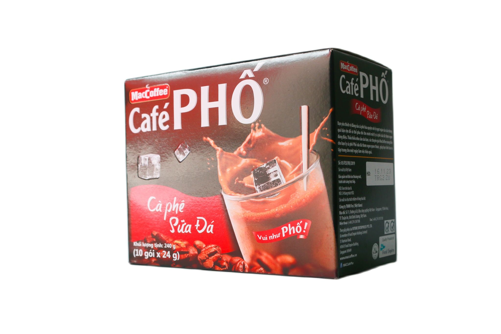 Cà phê sữa đá phố hộp 240g - 10 gói x 24g - hsd: 05/2026