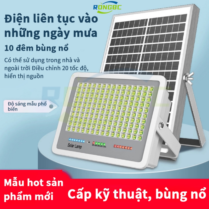  【Bảo hành 1 năm Đèn năng lượng mặt trời 3500W,IP67 cảm biến không thấm nước,với điều khiển từ xa 