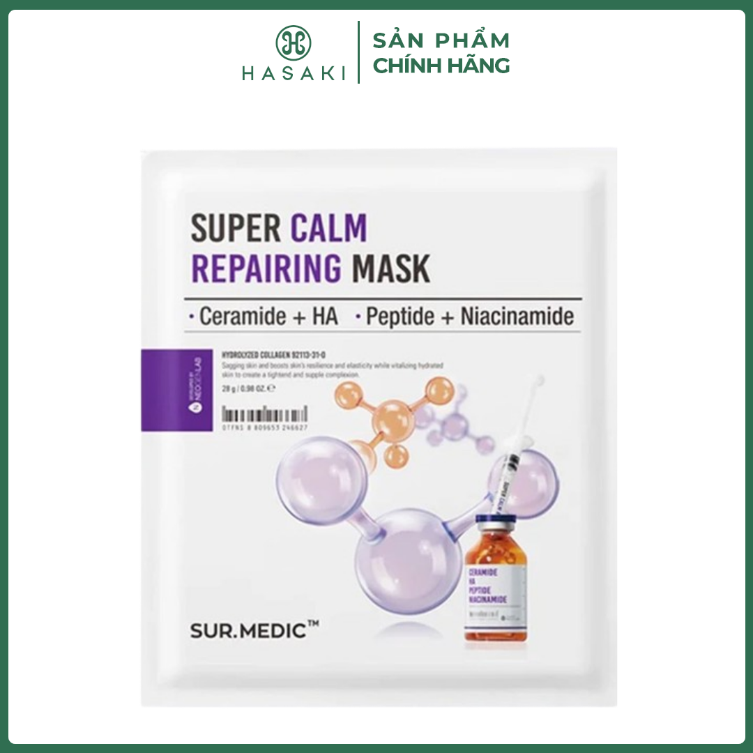 Mặt Nạ Sur.Medic+ Phục Hồi & Làm Dịu Da Cấp Tốc 28g Super Calm Repairing Mask Hasaki Sản Phẩm Chính Hãng