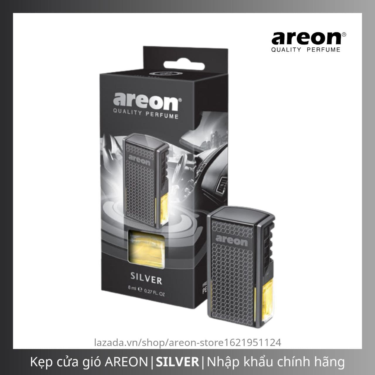 Nước Hoa Kẹp Cửa Gió Xe Hơi Cao Cấp Areon Car (Silver) - Nhập Khẩu Chính Hãng
