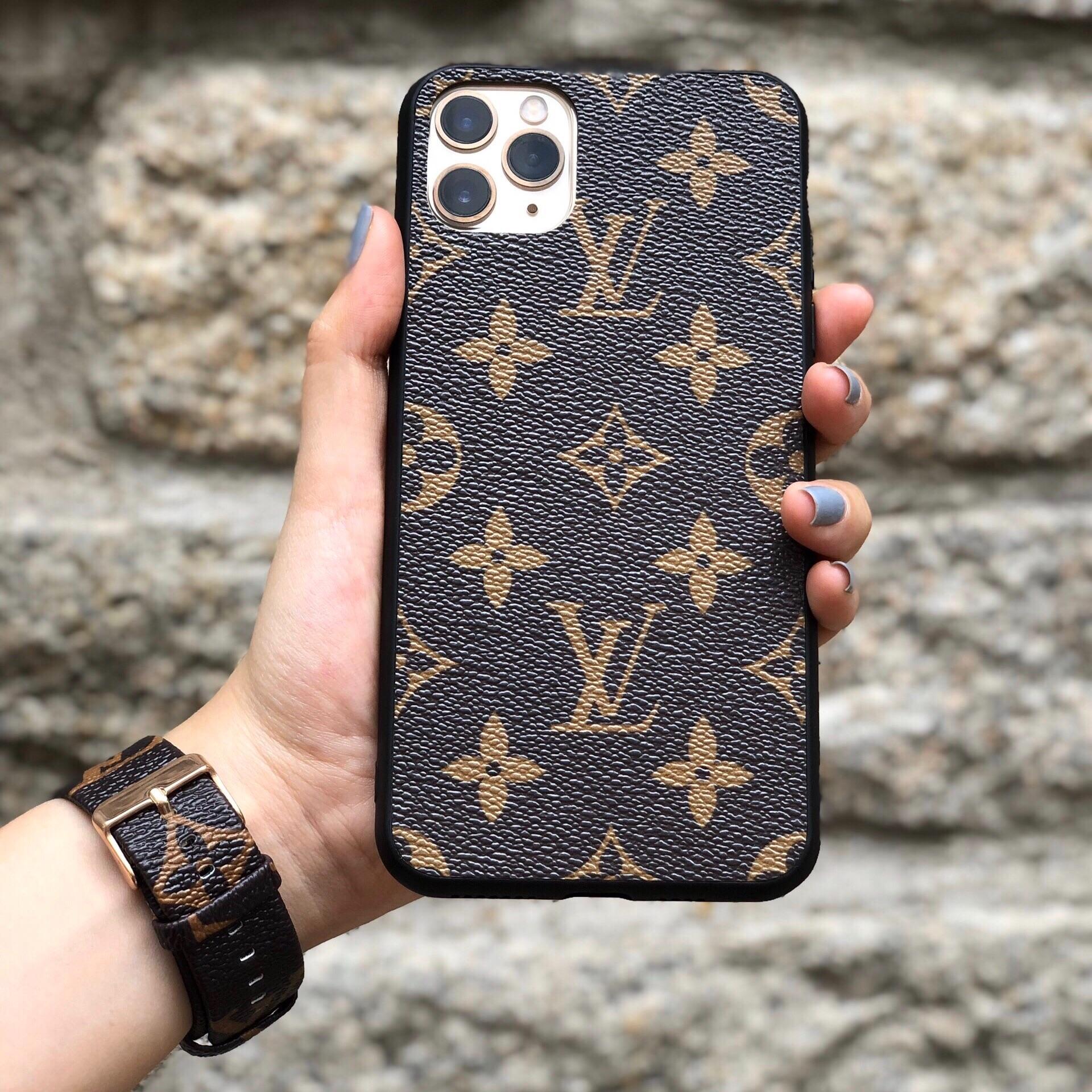 Combo Ốp Lưng và Dây Apple Watch Eo Vì Hoa Nâu