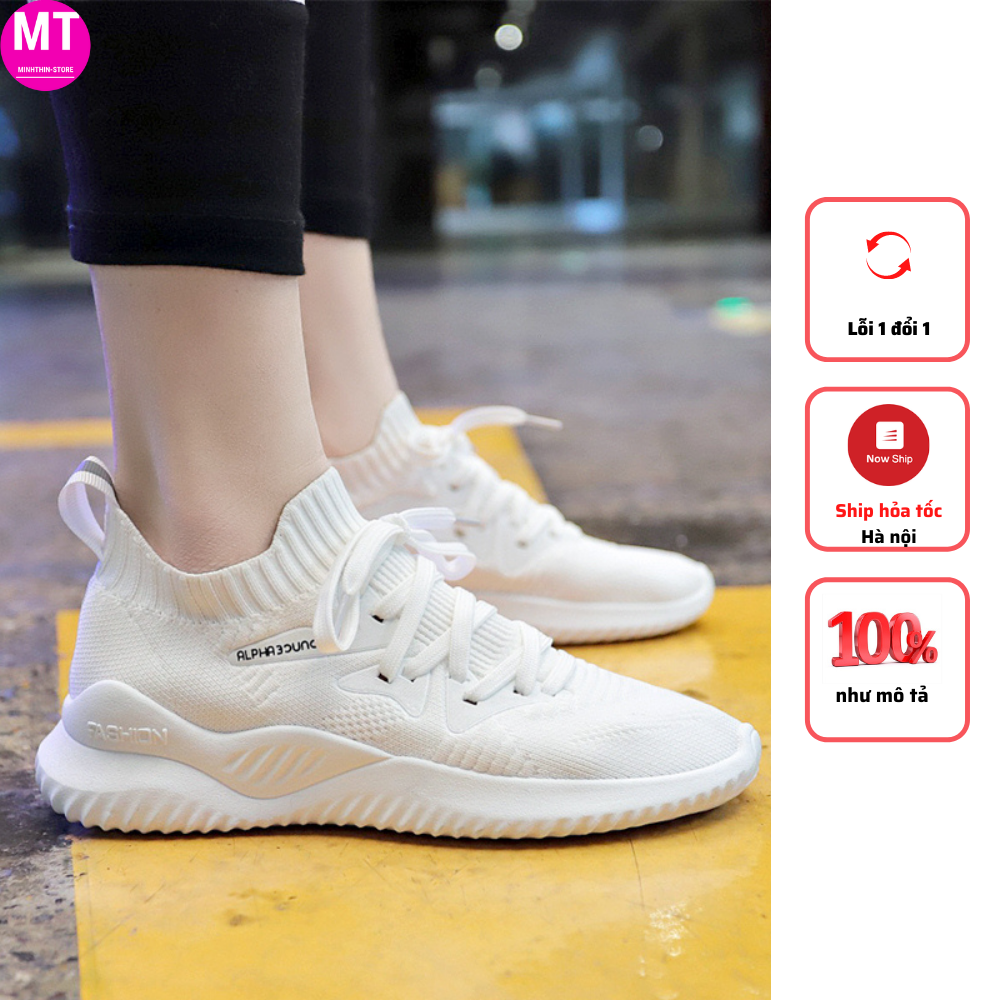 Giày thể thao nữ tập gym đế mềm cổ chun