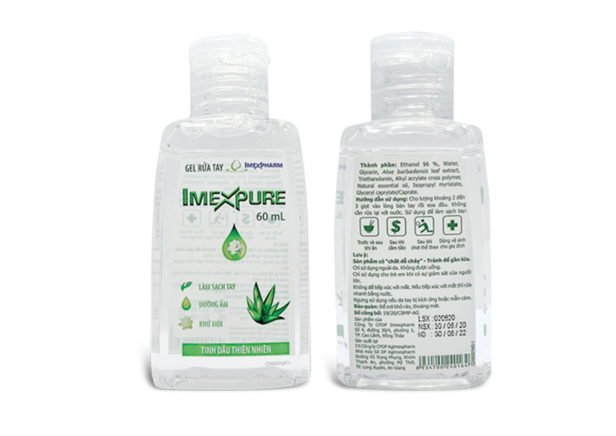 IMEXPURE 60ml - Gel rửa tay tinh dầu thiên nhiên sát khuẩn hiệu quả của IMEXPHARM