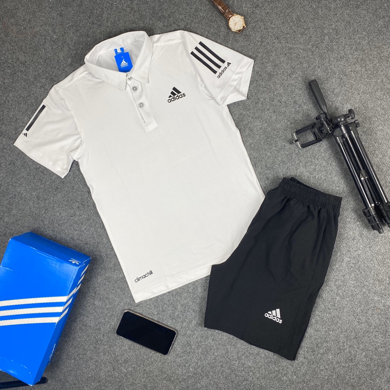 BỘ THỂ THAO NAM CAO CẤP CÓ CỔ MÀU ĐEN