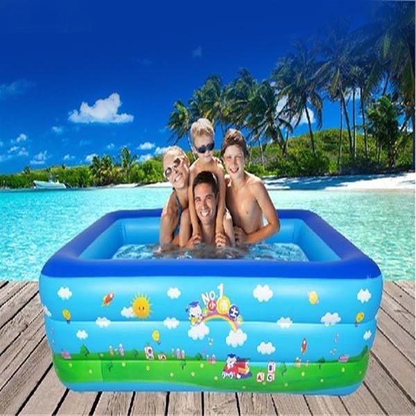 Bể Bơi Cho Trẻ Em - Bể Bơi Phao Chữ Nhật 3 Tầng 210 X 145 X 65 Cm Loại Cực Dày , Chất Lượng Cực Tốt , Mang Đến Những Điều Thú Vị Cho Trẻ