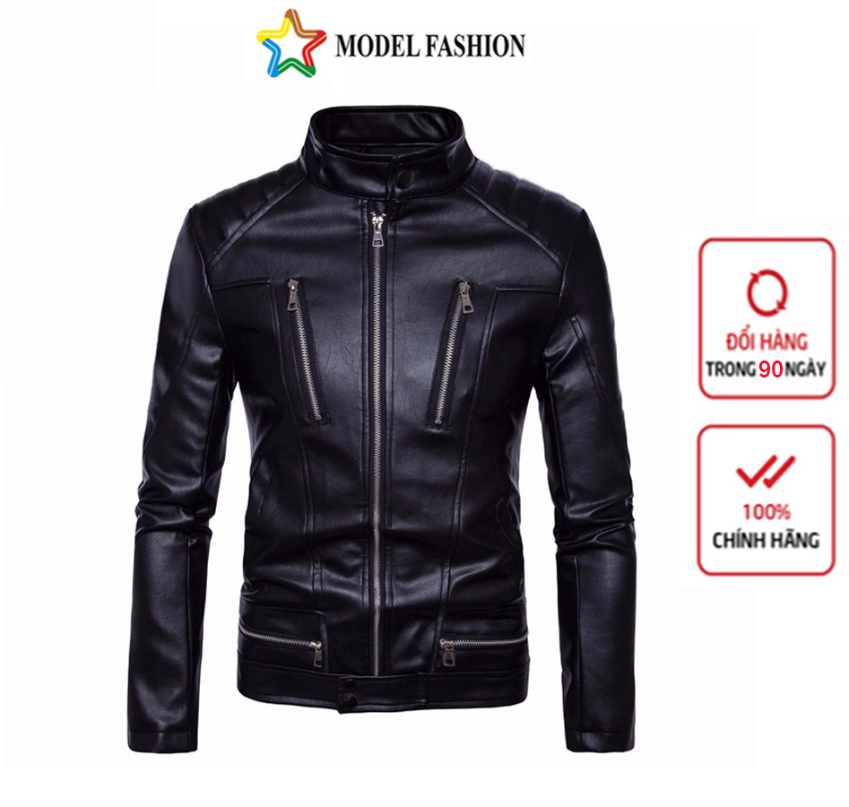 Áo khoác da Nam Gapro Fashion lót dù 6 dây kéo cao cấp Gapro Fashion AD23 - AD23