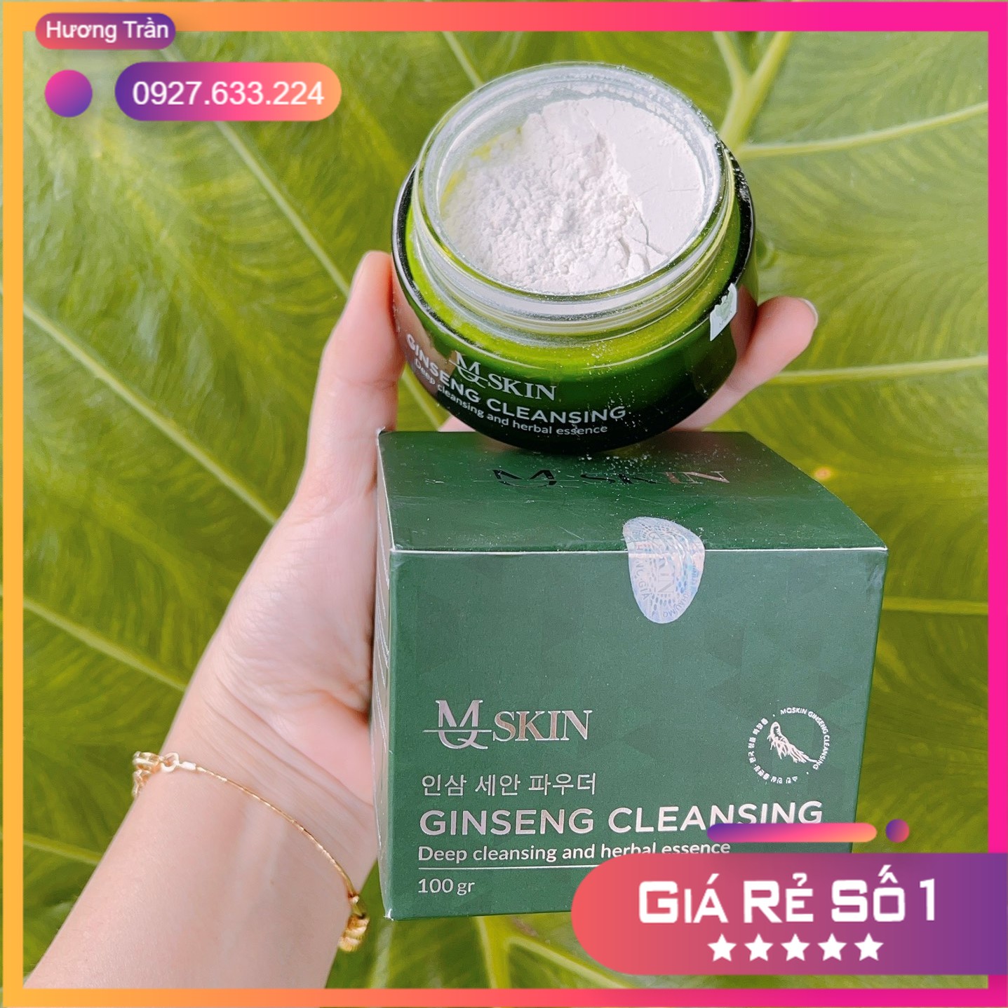 Bột rửa mặt MQ SKIN nhân sâm nhụy hoa nghệ tây mẫu mới 100g