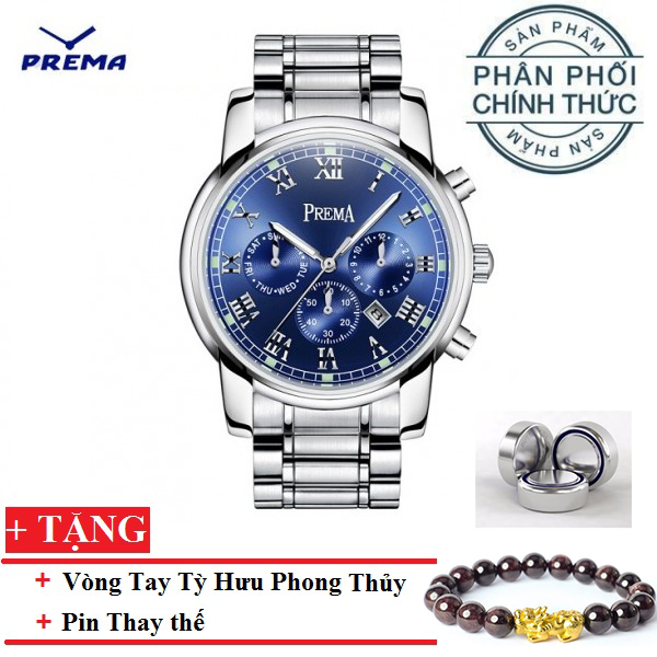 [TẶNG VÒNG TỲ HƯU, TẶNG PIN,BH 12 THÁNG] Đồng hồ nam giá rẻ PREMA SMM116,đồng hồ HÃNG NHẬT BẢN đẳng cấp doanh nhân,siêu rẻ đẹp