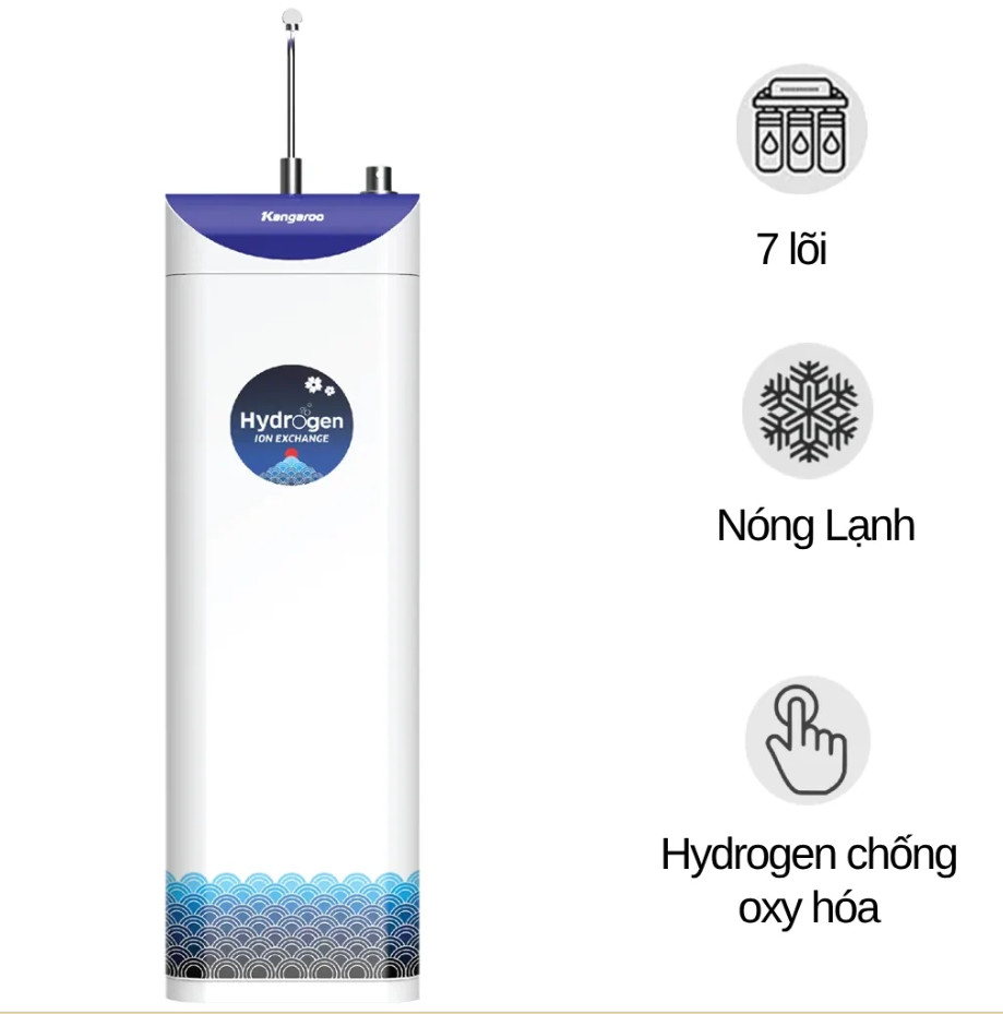 Máy lọc nước Kangaroo Hydrogen Slim nóng lạnh KG10A7S