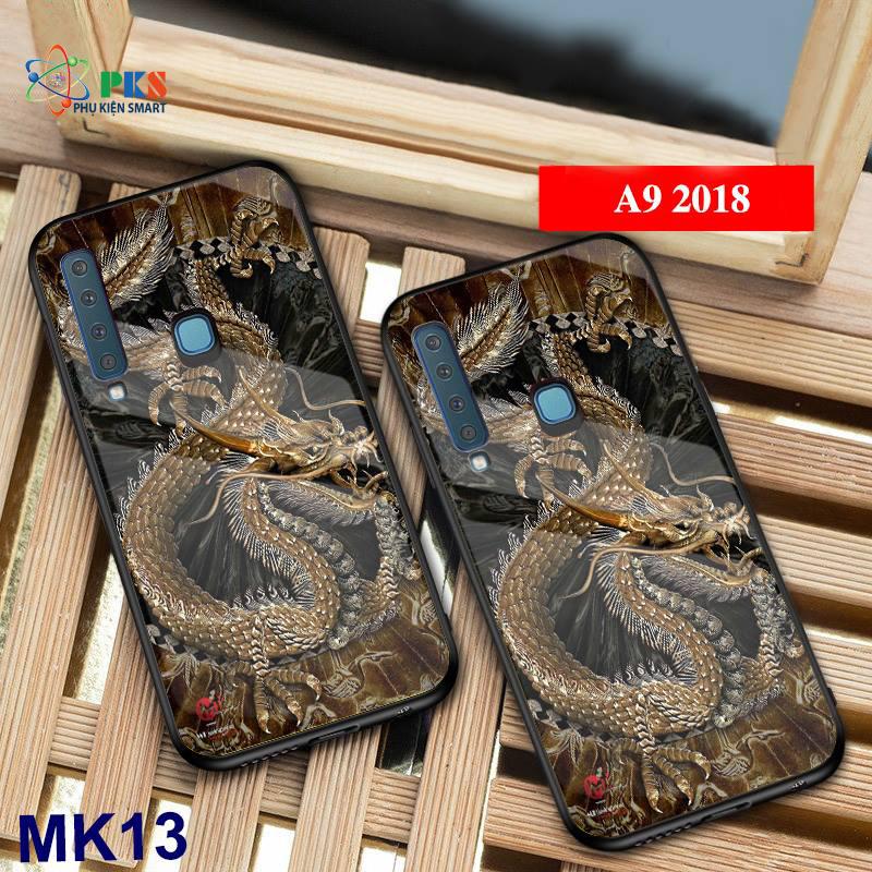 Ốp lưng Samsung Galaxy A9 2018 in 3D hình rồng mặt kính cường lực
