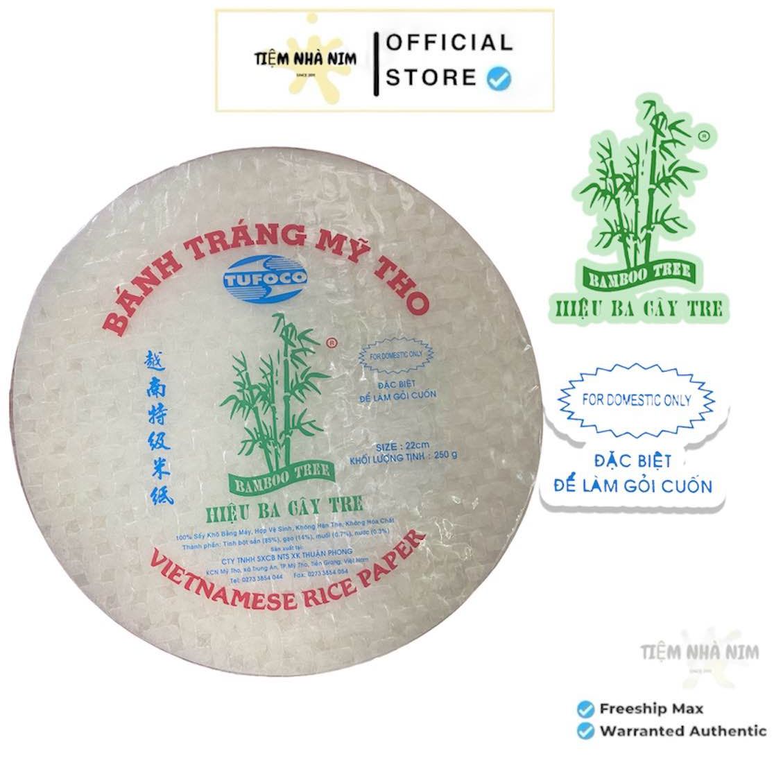 Bánh Tráng Mỹ Tho hiệu Ba Cây Tre - Vietnamese Rice Paper (đặt biệt để làm gỏi cuốn)