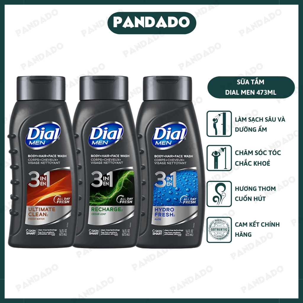 Sữa tắm nam 3in1 dial men 473ml - pandado