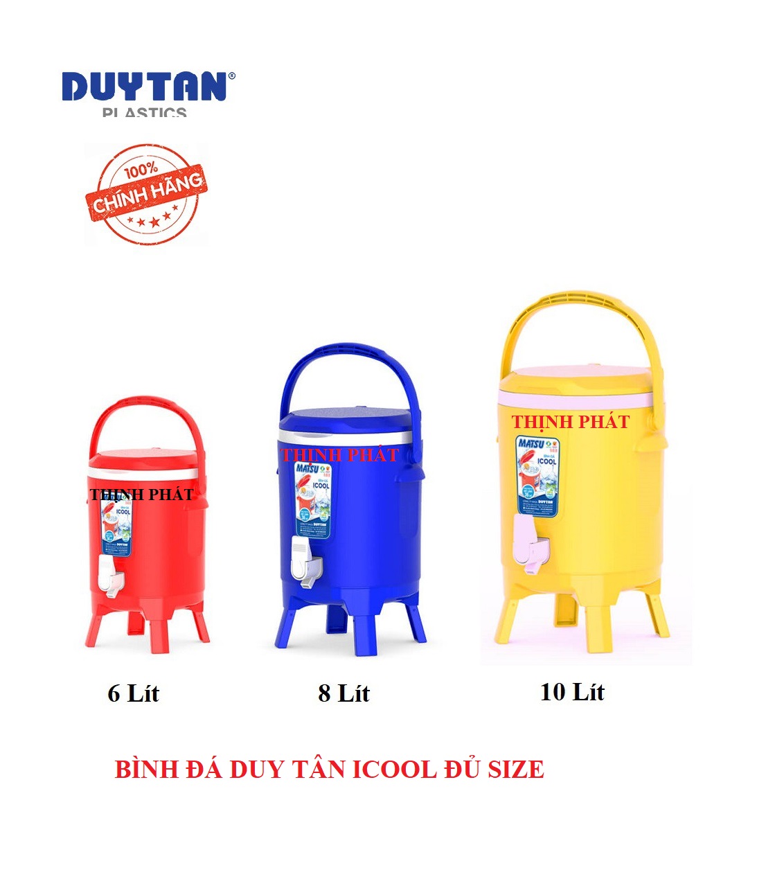 Bình đá - bình giữ nhiệt duy tân icool nhiều kích cỡ - giao màu ngẫu nhiên