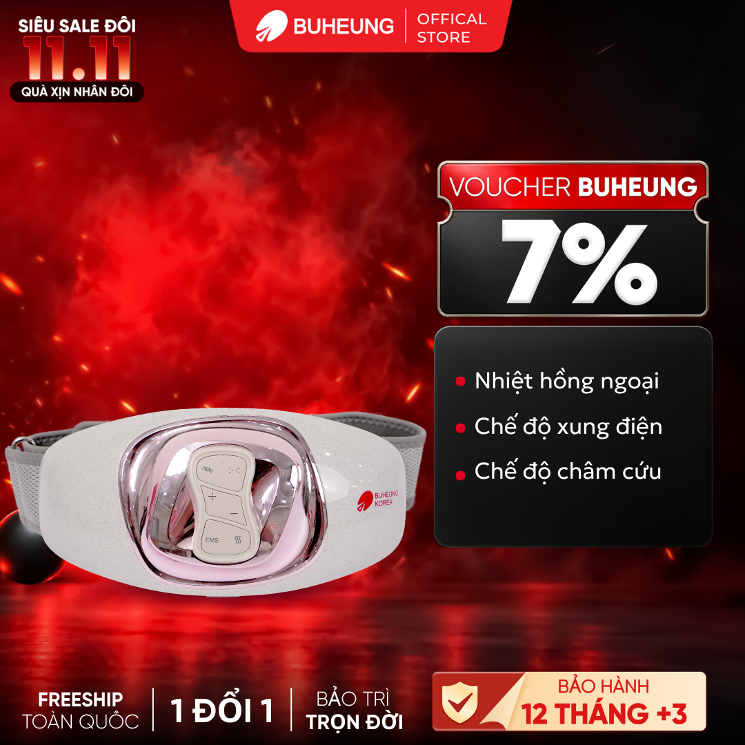 Đai massage bụng Buheung MK-340, bảo hành 12 tháng