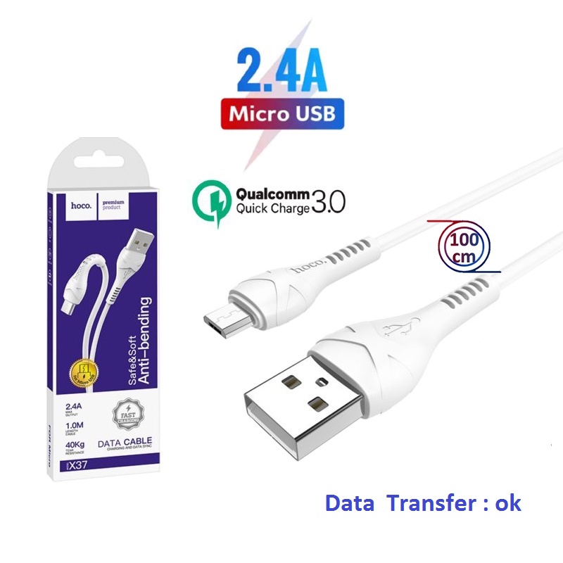 Dây cáp sạc nhanh cổng Micro USB chiều dài 1m sử dụng cho Samsung, Xiaomi, Oppo, Huawei ...
