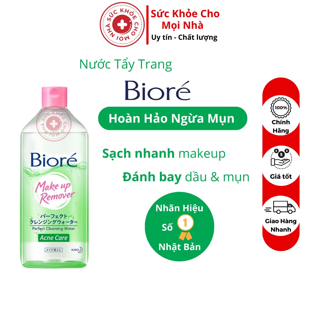 Biore Makeup Remover Acne Care. Nước tẩy trang hoàn hảo ngừa mụn giúp làm sạch sâu không làm khô da