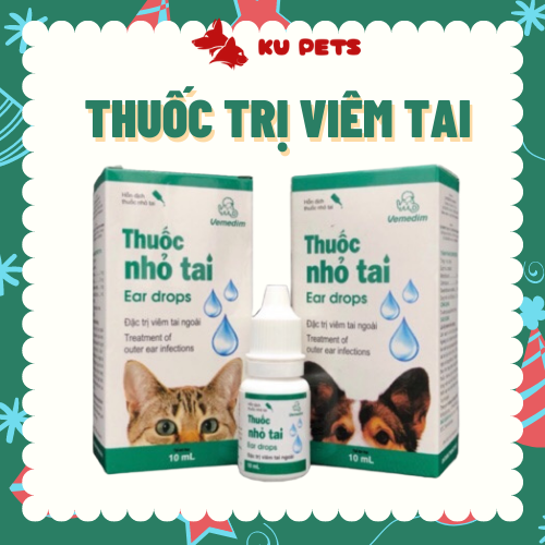 Thuốc Điều Trị Viêm Tai Cho Chó Mèo Vemedim Nhỏ Tai 10ml