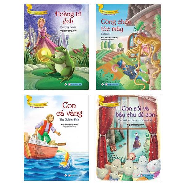 Fahasa - Bộ Truyện Song Ngữ Anh - Việt Dành Cho Trẻ Từ 3 Tuổi: Công Chúa Tóc Mây + Hoàng Tử Ếch + Con Cá Vàng + Con Sói Và Bảy Chú Dê Con (Bộ 4 Cuốn)